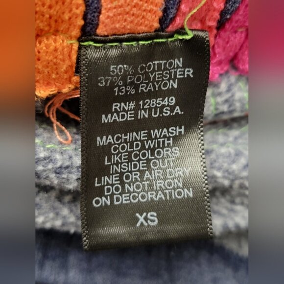 Aviator Nation 5 Stripe Sweatpants Heather Navy Neon Rainbow Size XS - Picture 8 of 13